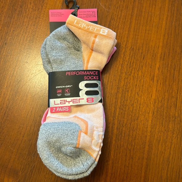 Layer 8 Accessories - New athletic socks size 9-11, shoe size 4-10, 2 pairs